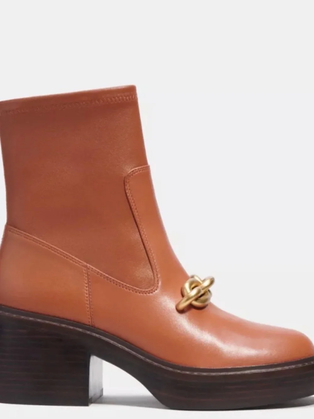 New COACH Women's Kenna Pull On High Heel Burnished Boots